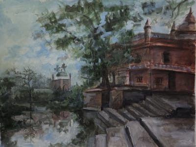 A View of Temple and Mosque, Siwan