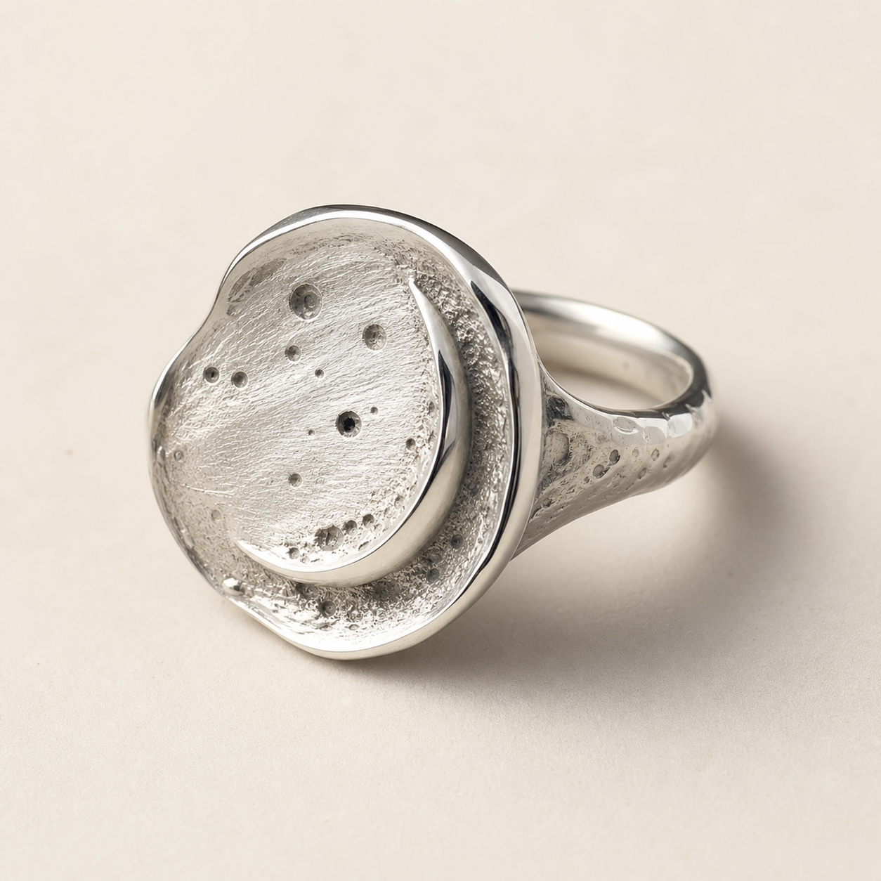 Lunar Silver Ring by Rudolf Schilling - full view