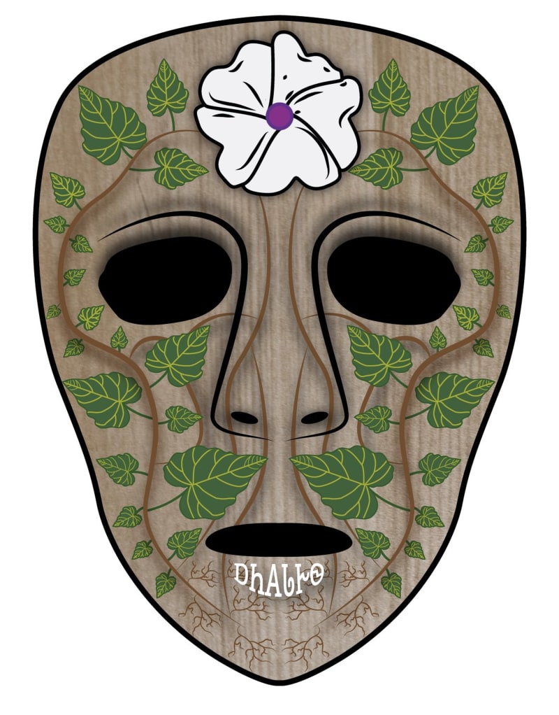 ᎠᏂᎪᏓᎨᏫ (Wild Potato Clan Mask) by Jeff Edwards
