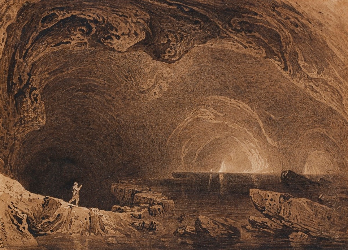 Shadow Valley Behind the Space of the Moon in Crystal light of brown and Orange by John Feustel 