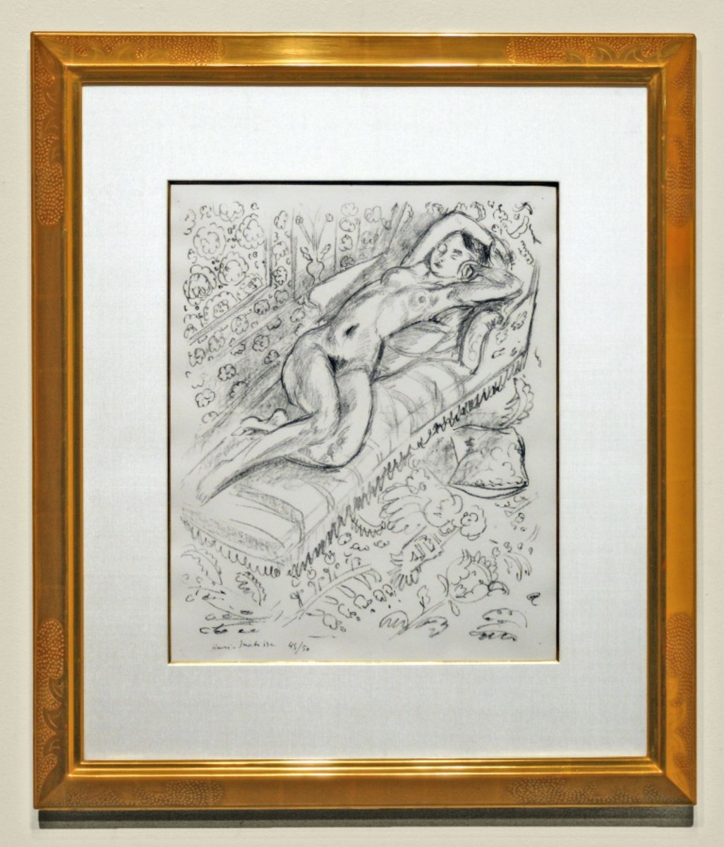 Nu Sur Chaise de Repos sur Fond Moucharabich by Henry Matisse, Image 1.