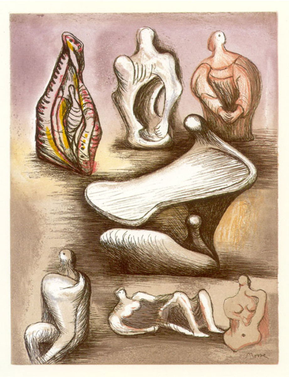 Seven Sculpture Ideas II by Henry Moore, Image 1.
