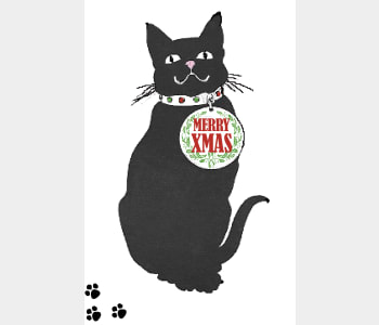 Merry Christmas Black Cat