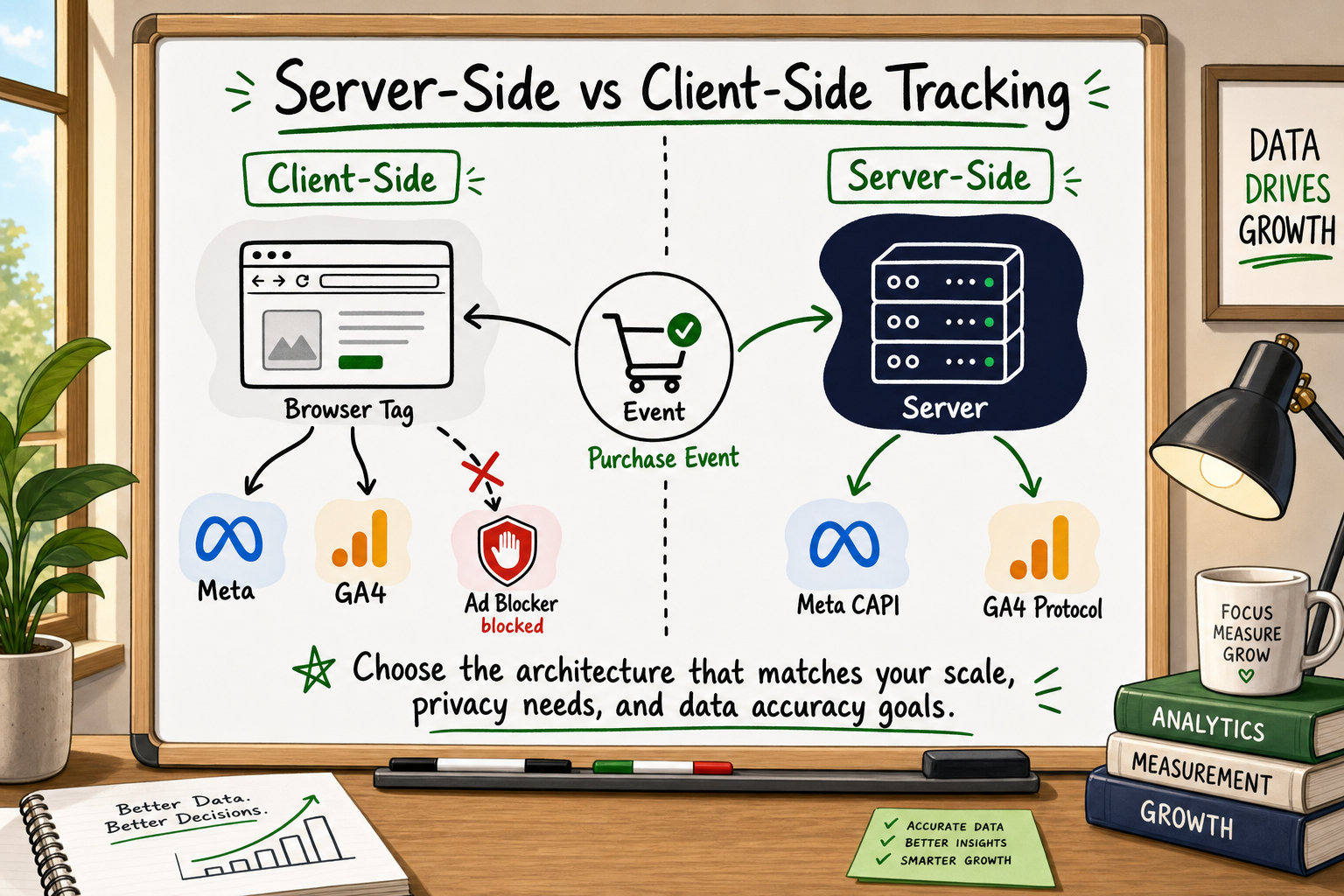 Server-Side vs Client-Side Tracking: A Founder's Guide