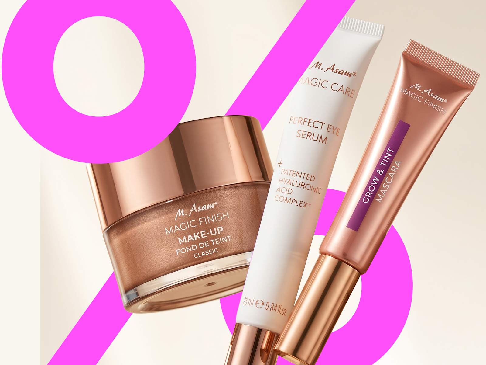 M. Asam MAGIC FINISH Make-up, MAGIC CARE Augenserum und Mascara als Produktbild