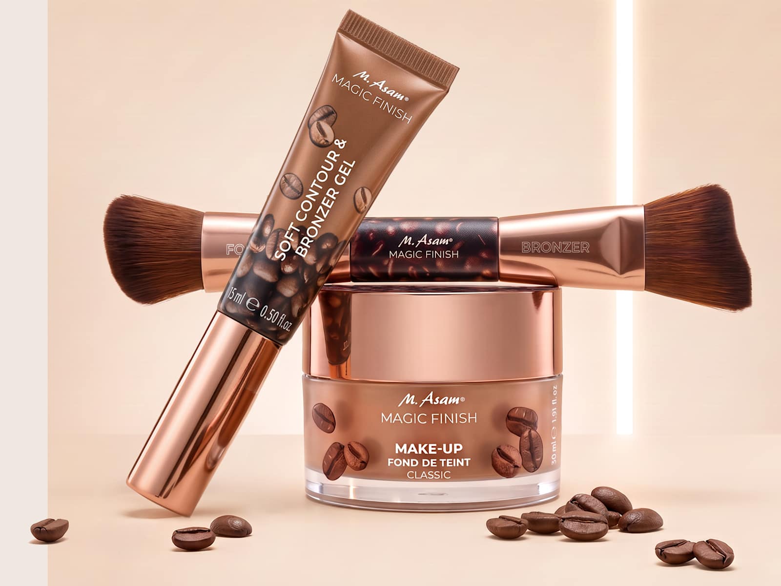 M. Asam MAGIC FINISH Make-up-Set mit Mousse, Tube und Pinsel