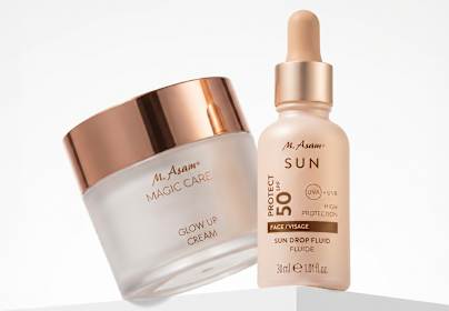 M. Asam MAGIC CARE Glow Up Gesichtscreme & Sun Drop Fluid Sonnenschutz Serum Gesicht LSF 50