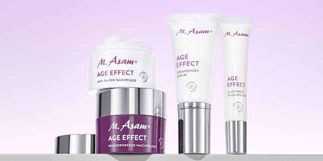 Image produit soins AGE EFFECT avec crème et tubes sur fond clair
