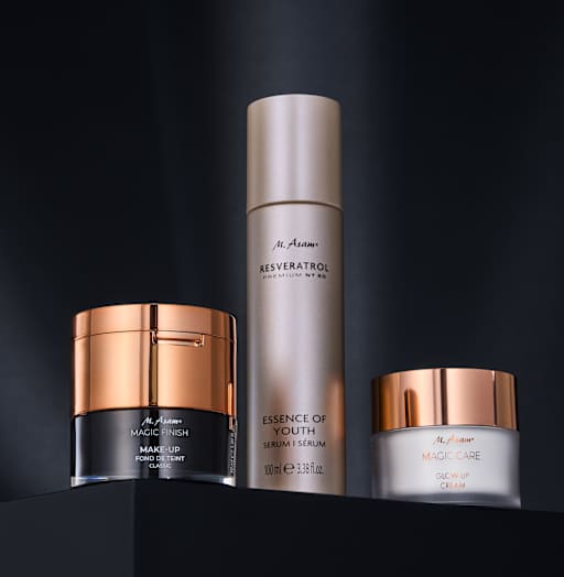 MAGIC FINISH Make-up Mousse Special Edition, RESVERATROL PREMIUM Essence of Youth Serum, MAGIC CARE Glow Up Cream