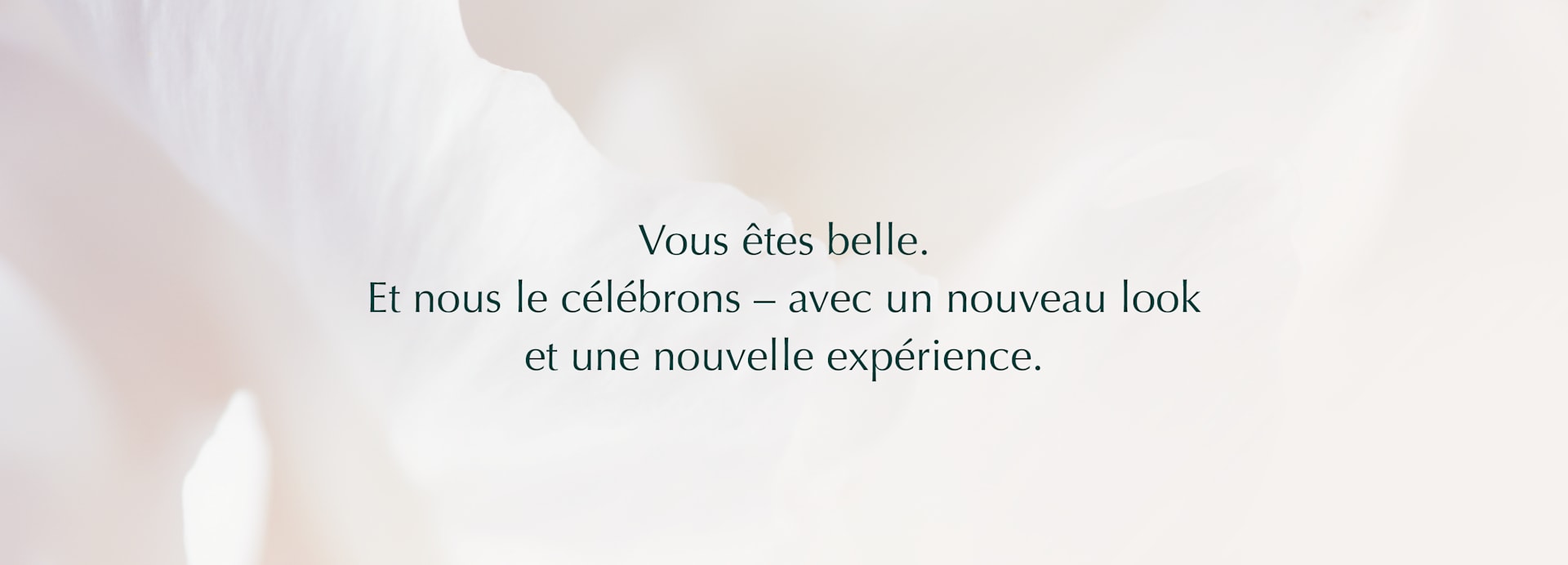 Vous êtes belle. Notre conviction, notre moteur et notre promesse au quotidien.
