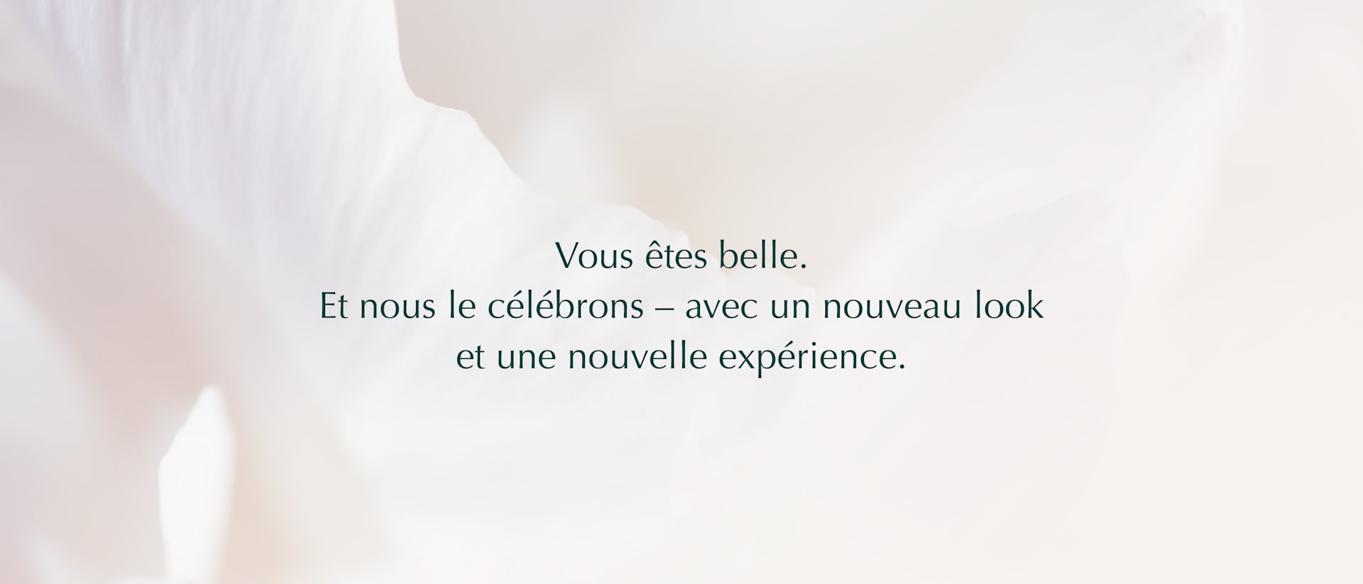 Vous êtes belle. Notre conviction, notre moteur et notre promesse au quotidien.