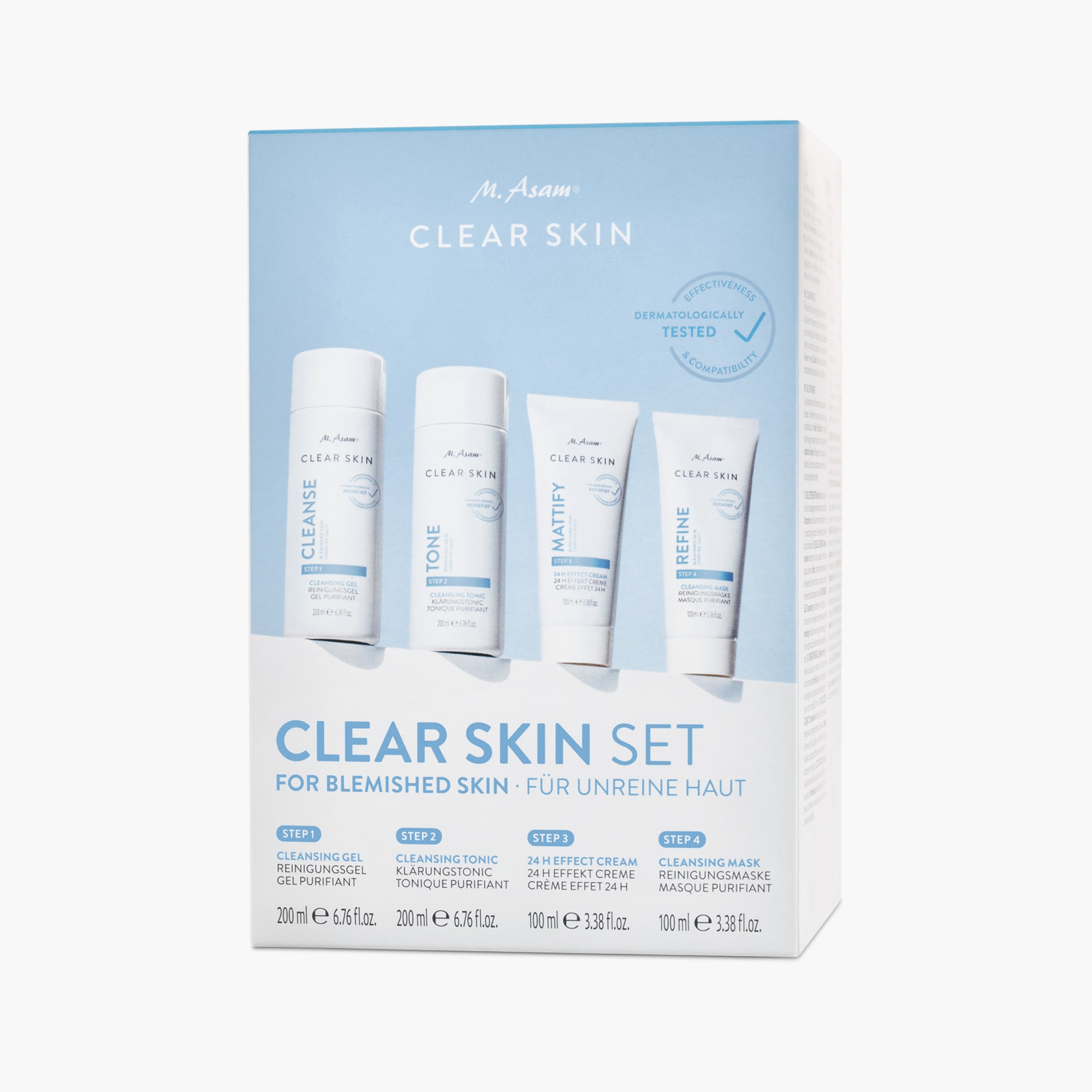 Packmittel des Clear Skin Better Skin Set von M. Asam