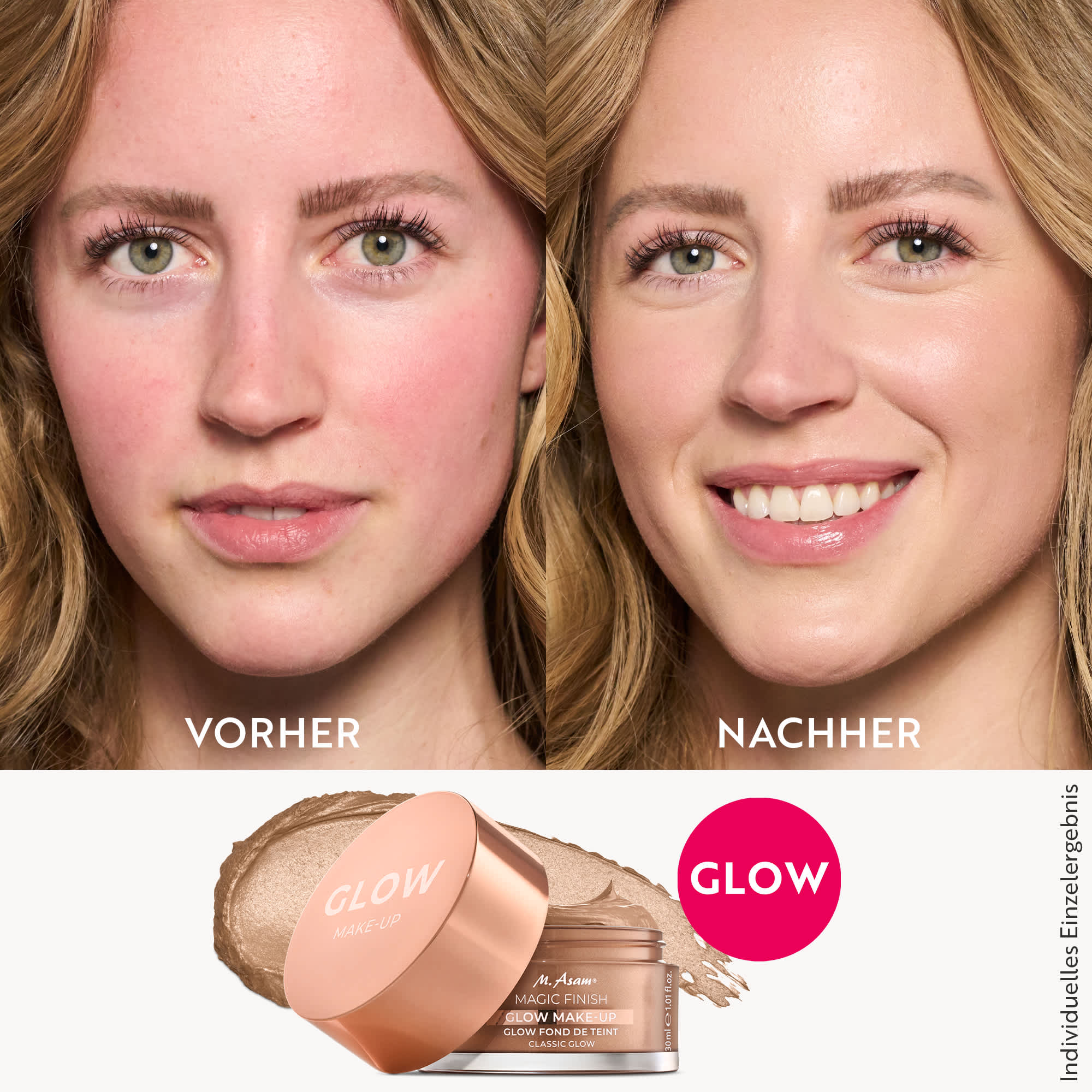 Beauty-Porträt Vorher-Nachher mit M. Asam MAGIC FINISH Mousse