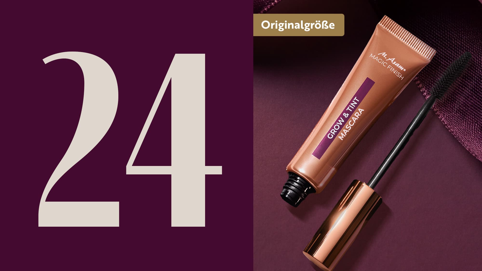 M. Asam MAGIC FINISH Mascara als Produktbild mit Applikator