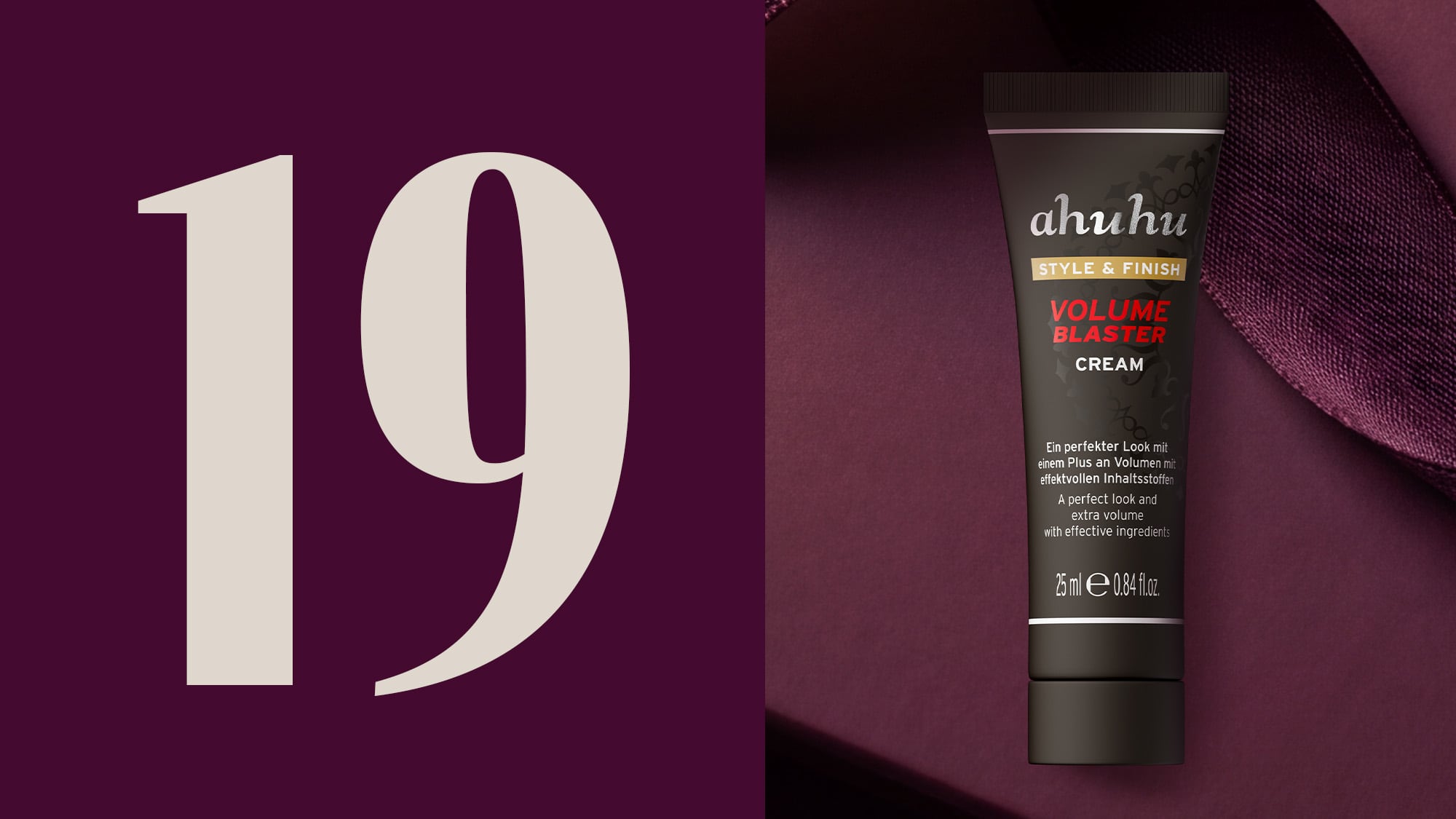 ahuhu Volume Cream als Produktbild in schwarzer Tube