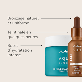 M. Asam AQUA INTENSE Supreme Hyaluron Crème Visage & Self Tanning Drops Autobronzant