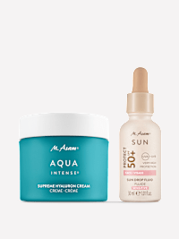 M. Asam AQUA INTENSE Supreme Hyaluron Gesichtscreme & Sun Drop Fluid Sonnenschutz Serum Gesicht LSF 50+ Sensitiv