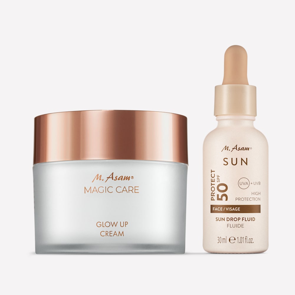 Glow Up Gesichtscreme & Sun Drop Fluid Sonnenschutz Serum Gesicht LSF 50