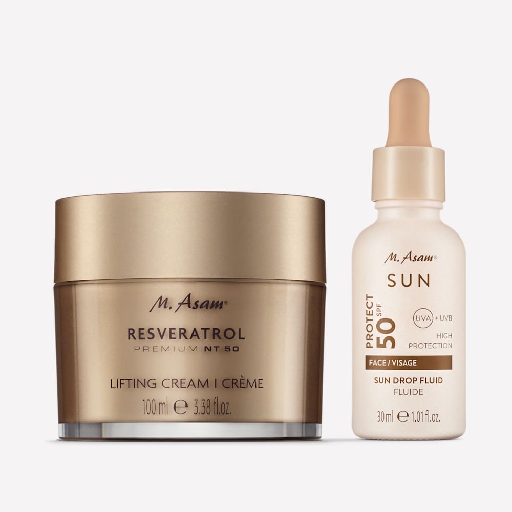 Lifting Gesichtscreme & Sun Drop Fluid Sonnenschutz Serum Gesicht LSF 50