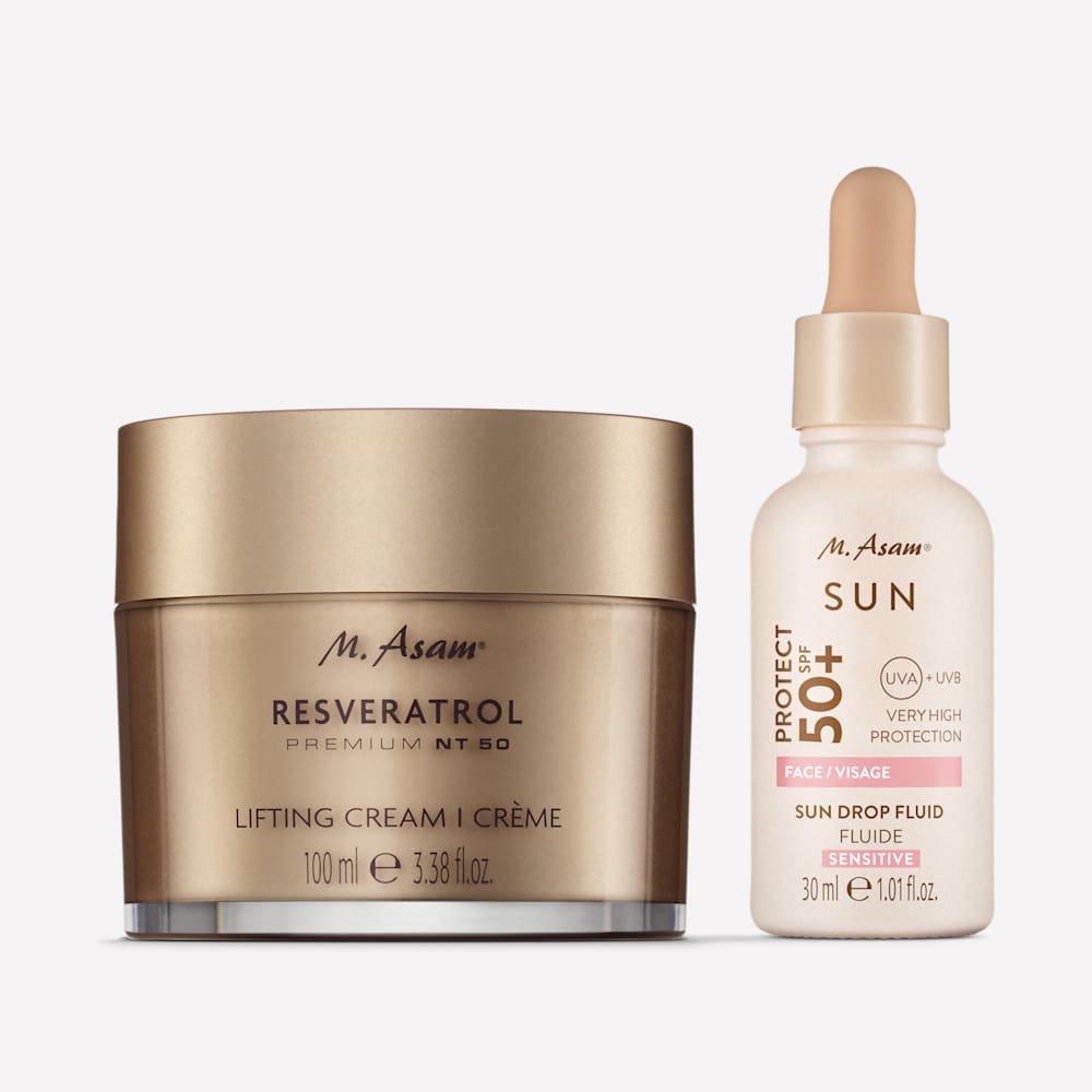 Lifting Gesichtscreme & Sun Drop Fluid Sonnenschutz Serum Gesicht LSF 50  Sensitiv