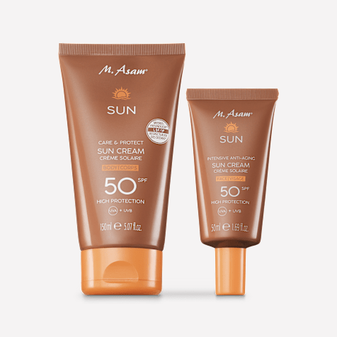 M. Asam SUN Crème Solaire Visage Anti-Âge SPF 50 & Crème Solaire Corps SPF 50