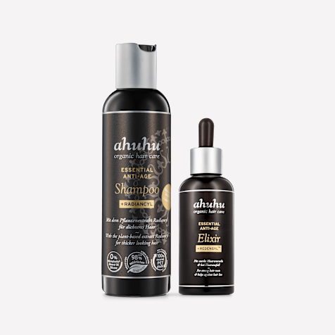 ahuhu ESSENTIAL Shampoing Anti-Âge & Sérum Capillaire au Redensyl