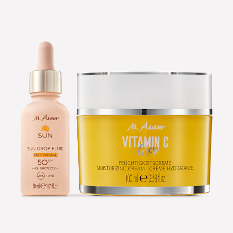M. Asam VITAMIN C Crème hydratante Glow & sérum solaire SPF 50