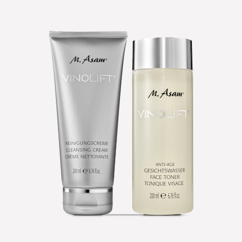 M. Asam VINOLIFT Crème nettoyante & eau micellaire anti-âge