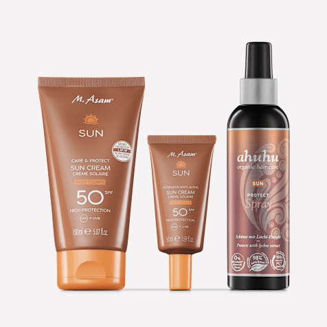M. Asam SUN Routine de protection solaire pour la peau & les cheveux SPF 50 3 pièces