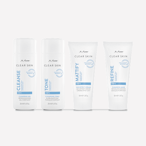 M. Asam CLEAR SKIN Routine de Soins Visage pour une Peau Clarifiée 4 Produits