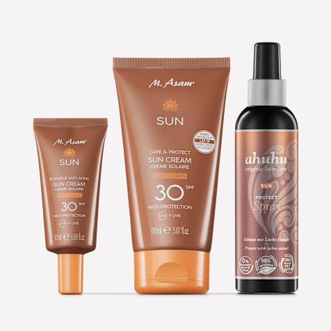 M. Asam SUN Routine de protection solaire pour la peau et les cheveux SPF 30 3 pièces