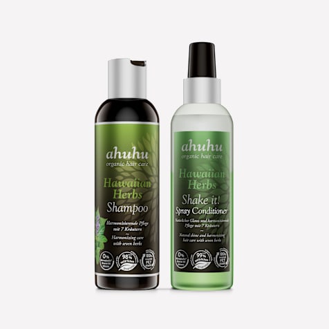 ahuhu HAWAIIAN HERBS Hawaiian Herbs Shampoo mit 7 Kräutern & Shake it! Spray Conditioner
