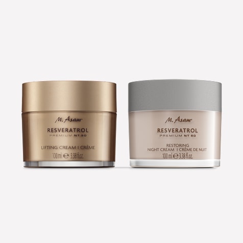 M. Asam RESVERATROL PREMIUM NT50 Crème Visage Liftante & Crème de Nuit Régénérante en XXL