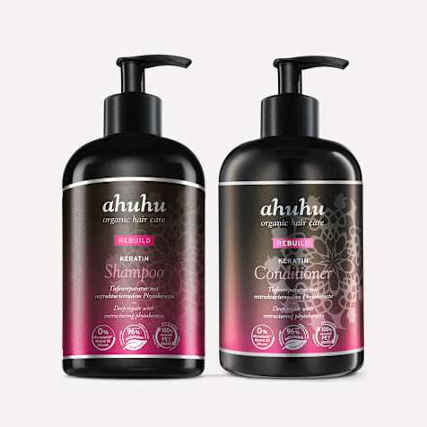 ahuhu REBUILD Keratin Shampoo & Conditioner für strapaziertes Haar