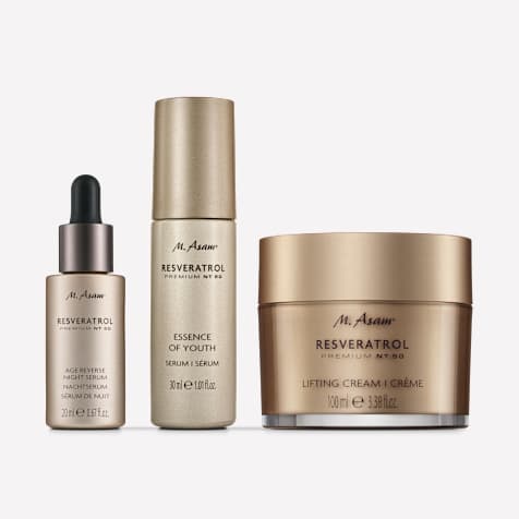 M. Asam RESVERATROL PREMIUM NT50 Straffende Gesichtspflege Routine für Tag & Nacht 3-teilig