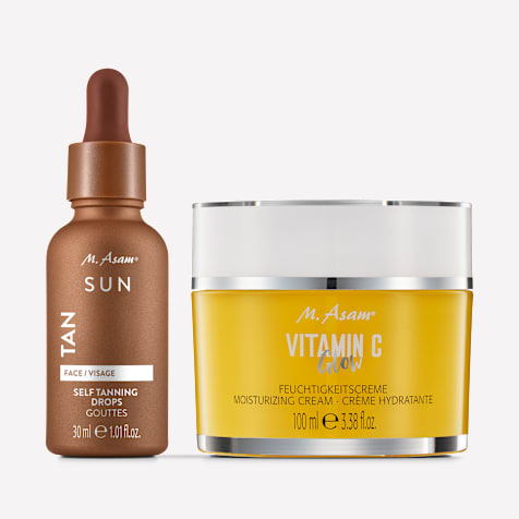 M. Asam VITAMIN C Feuchtigkeitscreme & Self Tanning Drops Selbstbräuner Konzentrat Gesicht