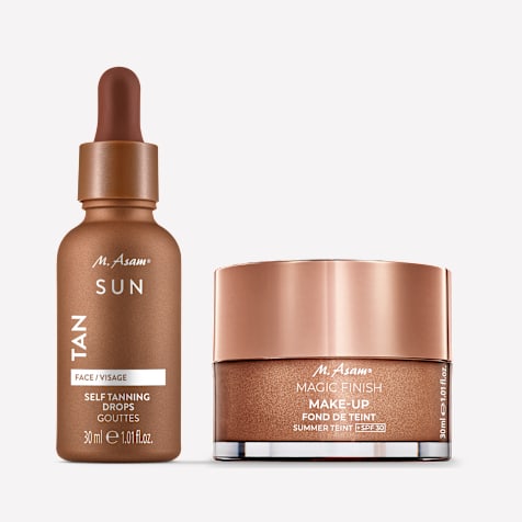 M. Asam MAGIC FINISH Make-up Mousse Summer Teint LSF 30 & Self Tanning Drops Selbstbräuner