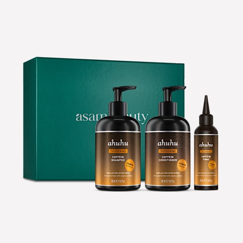 ahuhu THICKENING Kräftigende Koffein Haarpflege für sichtbar dickere Haare im Geschenkset 3-teilig