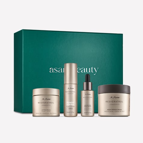 M. Asam RESVERATROL LONGEVITY Routine de soins régénérante au resvératrol pour le jour et la nuit en coffret cadeau de 4 produits