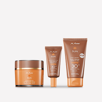 M. Asam SUN Routine de soins solaires pour le visage et le corps SPF 30 3 pièces