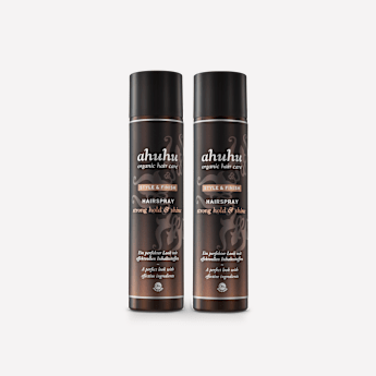ahuhu STYLE & FINISH Spray pour cheveux forte tenue & éclat Duo