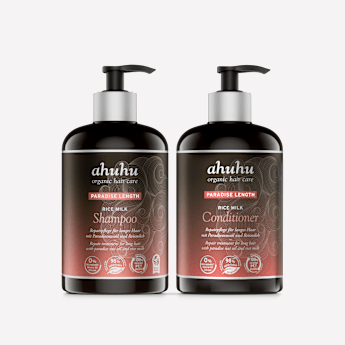 ahuhu PARADISE LENGTH Shampoing & Après-Shampoing au Lait de Riz pour Cheveux Longs