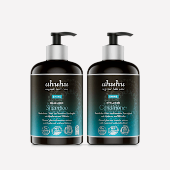 ahuhu SHINE Shampoing & Après-Shampoing à l'Acide Hyaluronique pour Hydratation & Éclat