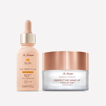 M. Asam MAGIC FINISH Perfect Me Fond de teint mousse transparent & Sérum solaire visage SPF 50