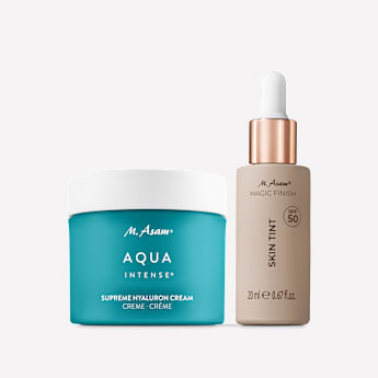 M. Asam AQUA INTENSE Crème Suprême à l'acide hyaluronique et fond de teint Skin Tint Cool Honey SPF 50