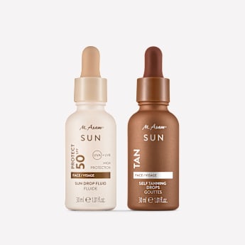 M. Asam SUN Self Tanning Drops Selbstbräuner Konzentrat Gesicht & Sun Drop Fluid Sonnenschutz Serum Gesicht LSF 50