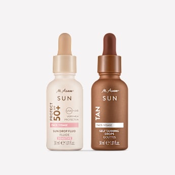 M. Asam SUN Self Tanning Drops Selbstbräuner Konzentrat Gesicht & Sun Drop Fluid Sonnenschutz Serum Gesicht LSF 50+ Sensitiv