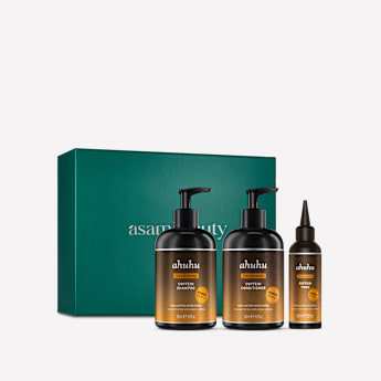 ahuhu THICKENING Kräftigende Koffein Haarpflege für sichtbar dickere Haare im Geschenkset 3-teilig