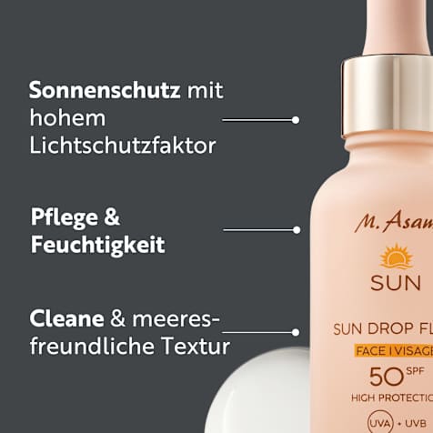 M. Asam SUN Sun Drop Fluid Sonnenschutz Serum Gesicht LSF 50