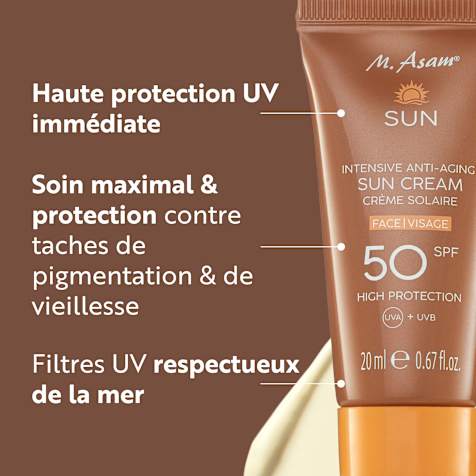 M. Asam SUN Crème Solaire Visage Anti-Âge SPF 50